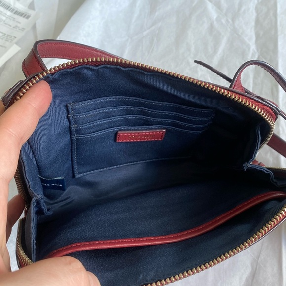 Cole Haan Camlin Logo Mini Crossbody Burgundy Red Leather - Picture 6 of 16